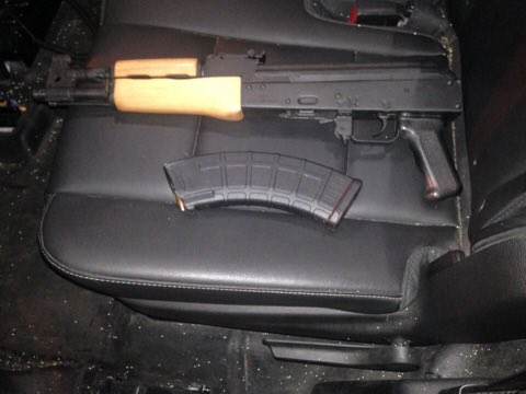 2 arrested after speeding car crashes into innocent motorist at 7th and Olive. Guns, drugs, mask found in vehicle