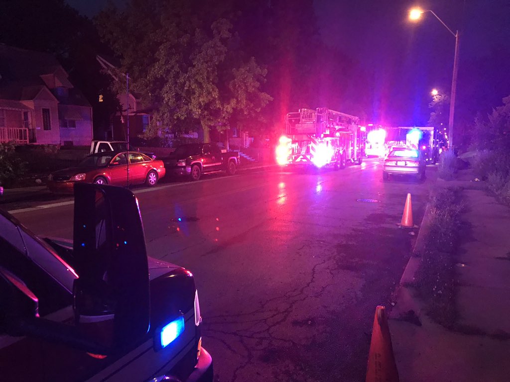 Fire department on scene of a house fire near 35th and Indiana. Police say no one was injured