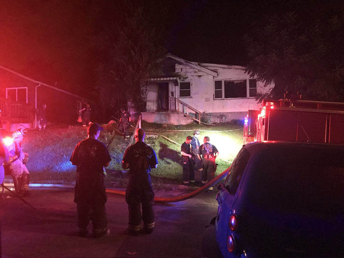 House fire at 29th and Topping. One man lives here, he got out safely. Firefighters working   to determine cause