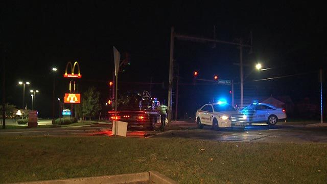 Two people were hospitalized after an overnight crash in north St. Louis County. A Cadillac smashed into the side of a minivan around 1:30 a.m. Wednesday near Jennings Station Road and Halls Ferry.