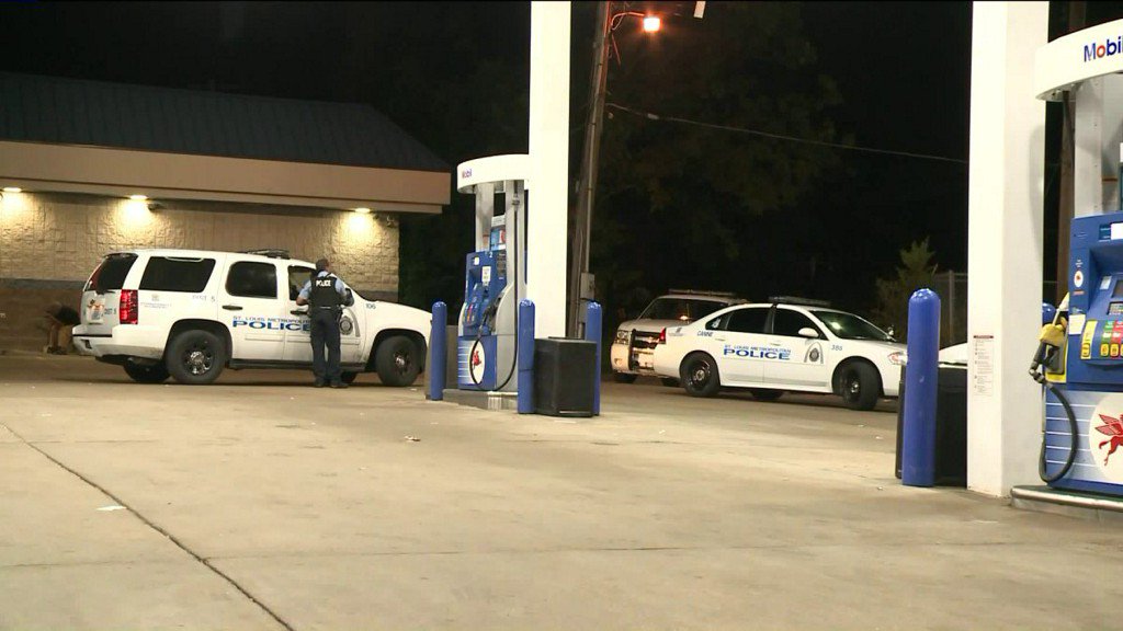 St. Louis police are searching a north city neighborhood Thursday evening after a man fired a shot at an officer.