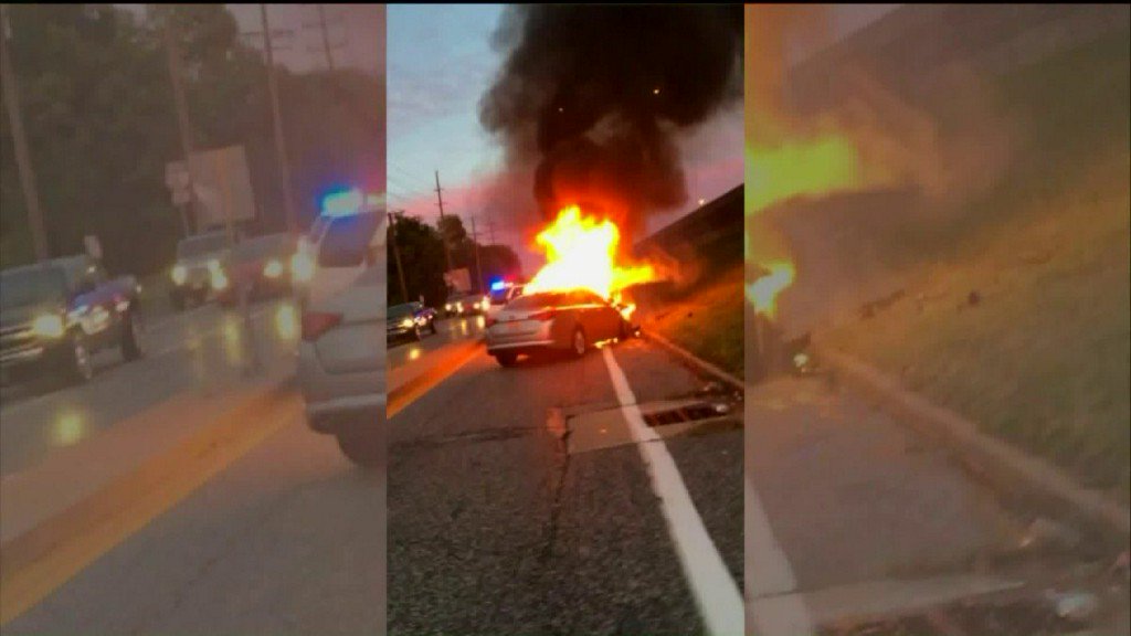 Good Samaritan pulls grandmother from burning car    