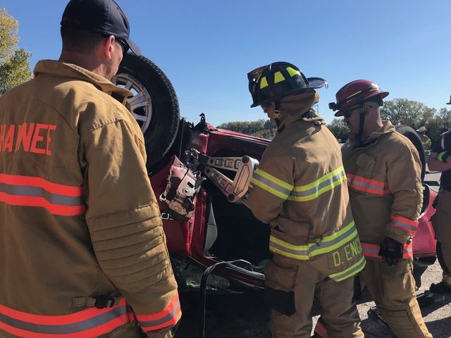 Shawnee firefighters work mock mass casualty crash    