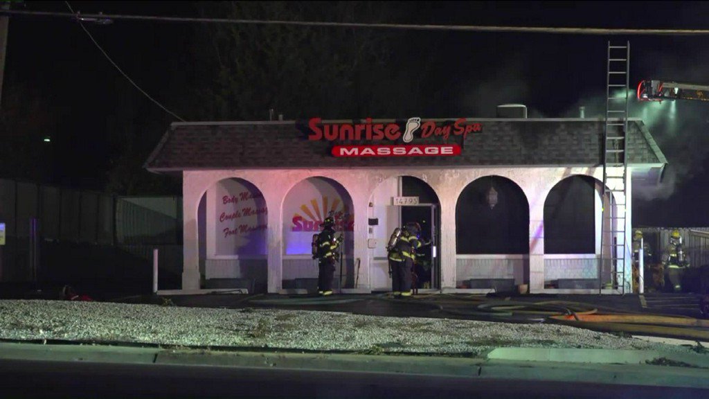 Fire crews battle early morning business fire in Ballwin Mo    