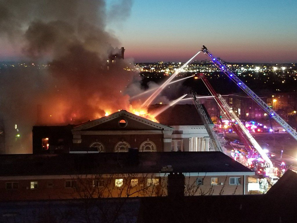 Massive fire at Karpeles Manuscript Library in Compton Heights    