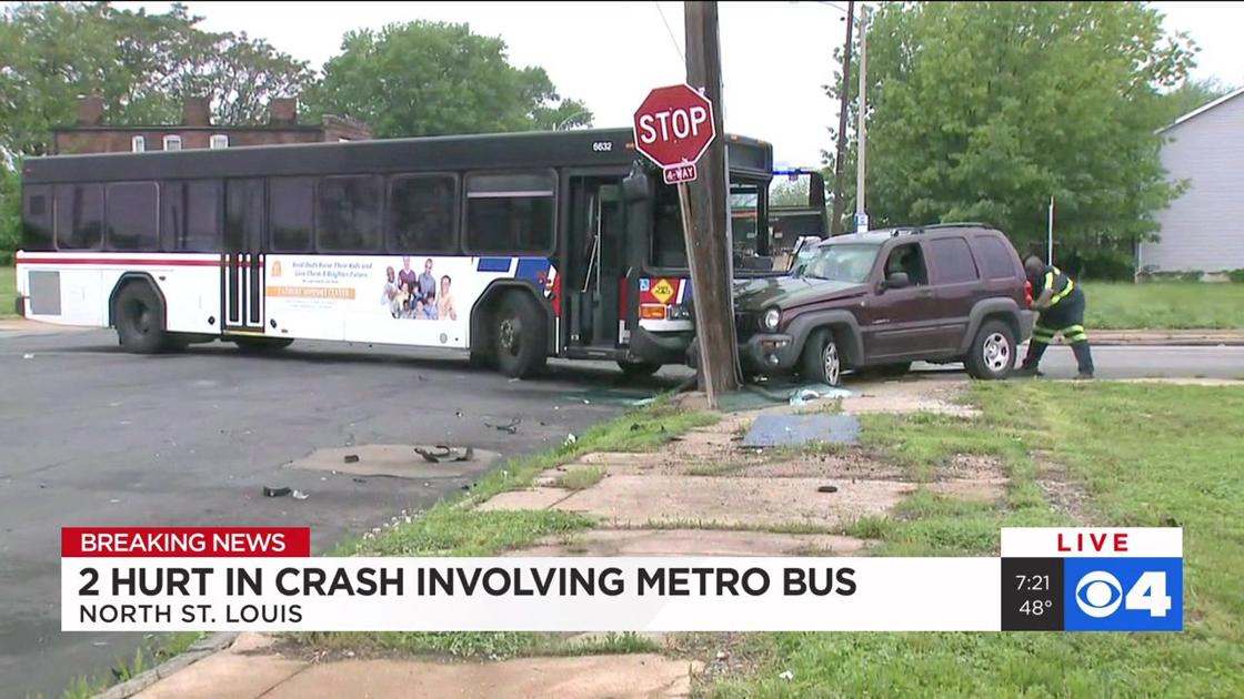 2 injured after hit-and-run driver crashes into Metro bus in north St. Louis 
