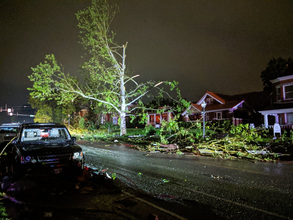 Sample of tornado damage in 500-600 blocks of E. Capitol in Jefferson City.   