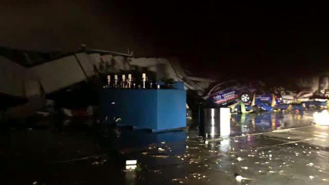 A trucker was on the side of the road when Jeff City tornado hit. It blew a house underneath his trailer 