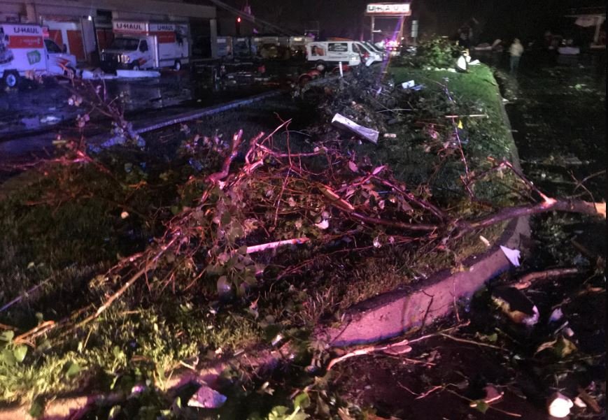 Violent tornado caused injuries and heavy damage. When it hit. it felt like an earthquake, Cindy Sandoval-Jakobsen. She took her daughter, who is blind, and the two hid in the only room in their house with no windows.   