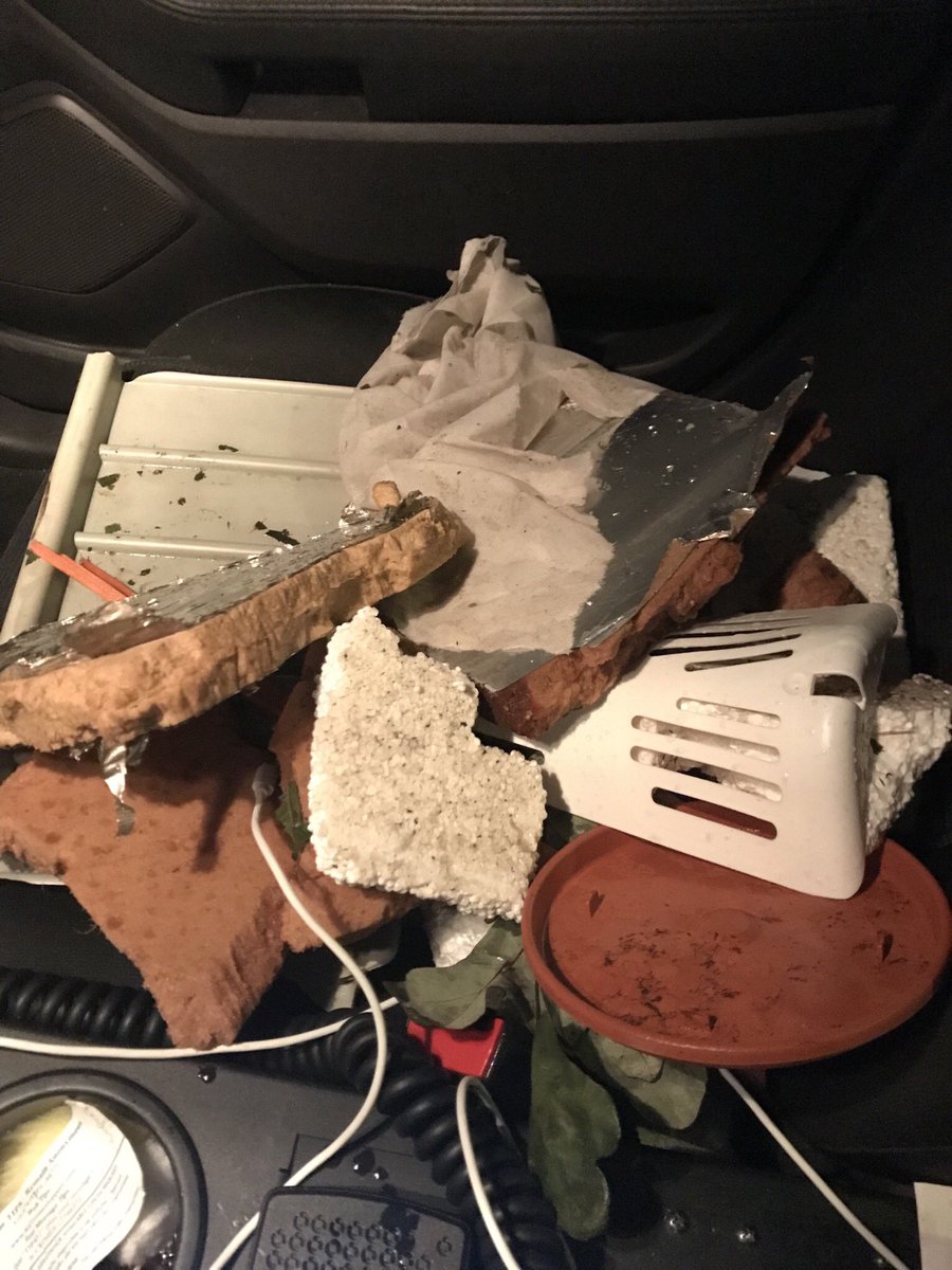Debris picked up on the airfield that caused our Operations staff to close the airport because Foreign Object Damage to aircraft can cause catastrophe. Pots, foam, wall panels, plant ID tags over millions of square feet. Presumed from tornado damage 47 miles away in Linwood, KS.   