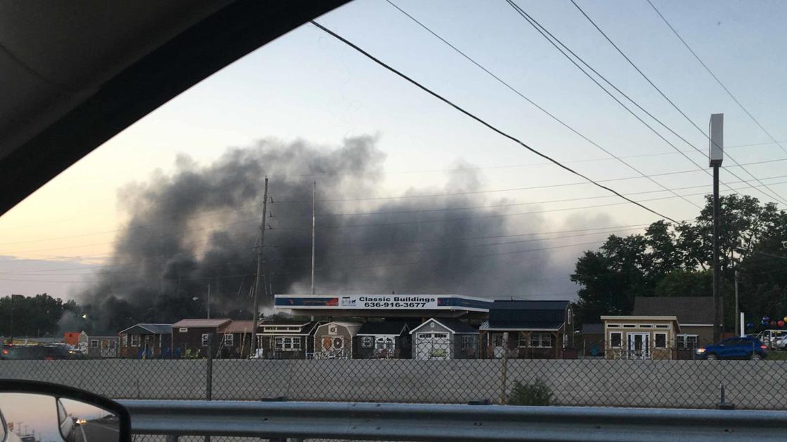 Fire crews were still at a St. Charles motorcycle dealership checking for hot spots Friday morning after a four-alarm fire broke there the night before.