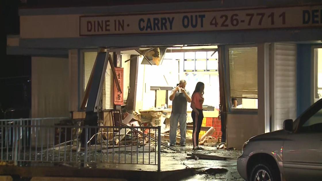A St. Ann restaurant was damaged when an SUV crashed into it overnight. The vehicle went into the Quik Wok in the 10600 block of St. Charles Rock Road before 2 a.m. Tuesday.