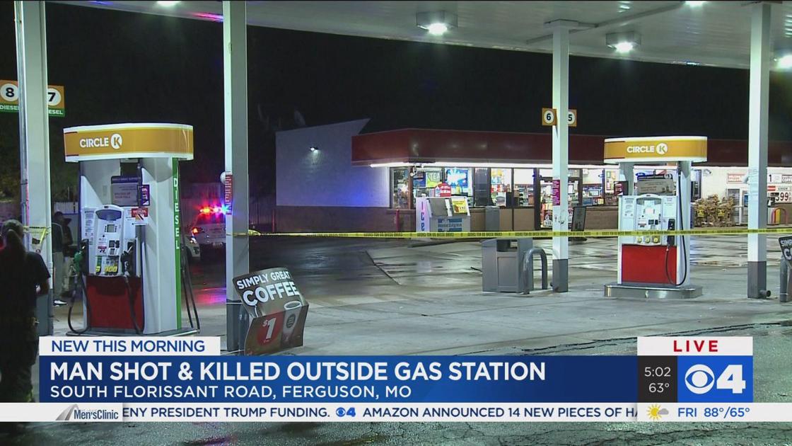 A man died after being shot outside of a Ferguson gas station overnight.
