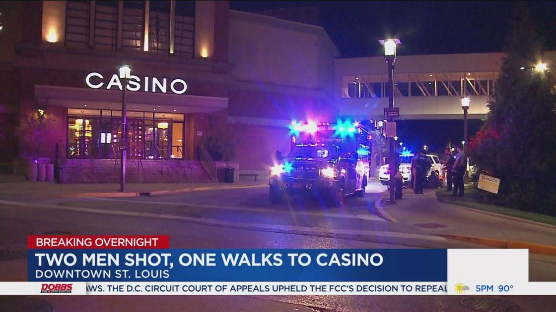 A man walked to a downtown St. Louis casino after a double shooting overnight.
