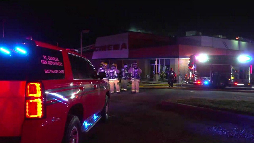 Crews battle small fire at St. Andrews Cinema in St. Charles. The extent of the damage has not yet been determined.