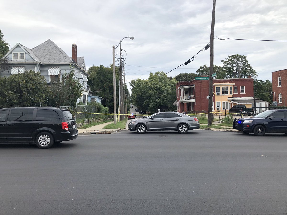 Kcpolice working a big scene near Independence and Indiana.  Chief Rick Smith says officers discharged a weapon.  Smith says preliminary info shows no officers injured. A police SUV looks T-Boned, here, as well. A minivan is also on street with door open.