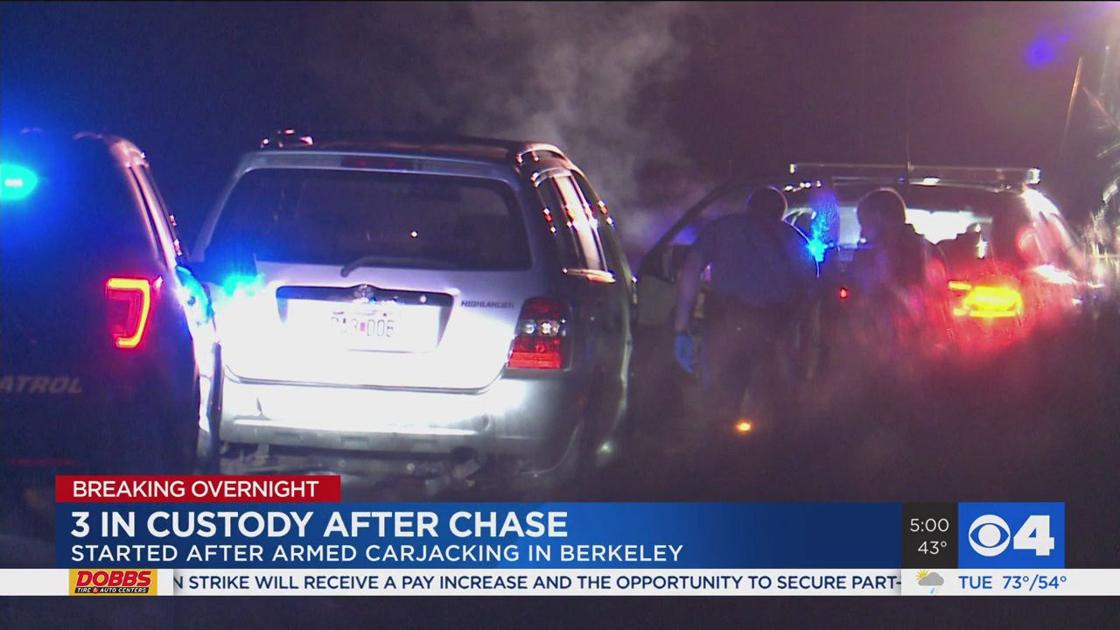 Three suspects are in custody after a bi-country chase overnight.
