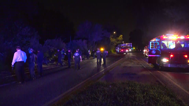 Emergency crews on scene blocking both directions of Riverview south of 270 near the Water Treatment plant where a cab of a tractor trailer lost its fuel tank 