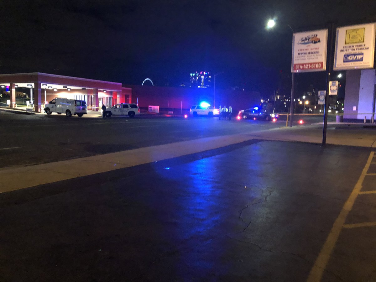 St. Louis Police on scene of shooting near 13th and Cass.  Male victim taken to hospital.  Police say victim was barley conscioureathing. 
