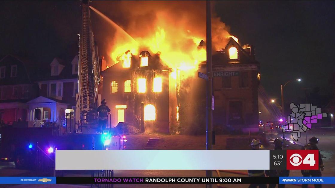 Two buildings went up in flames overnight in the same North City block where police continue to search for a serial arsonist.