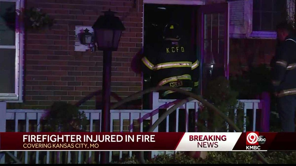 A Kansas City, Missouri firefighter was injured Saturday night while battling a house fire on Troost Avenue at 117th Terrace.