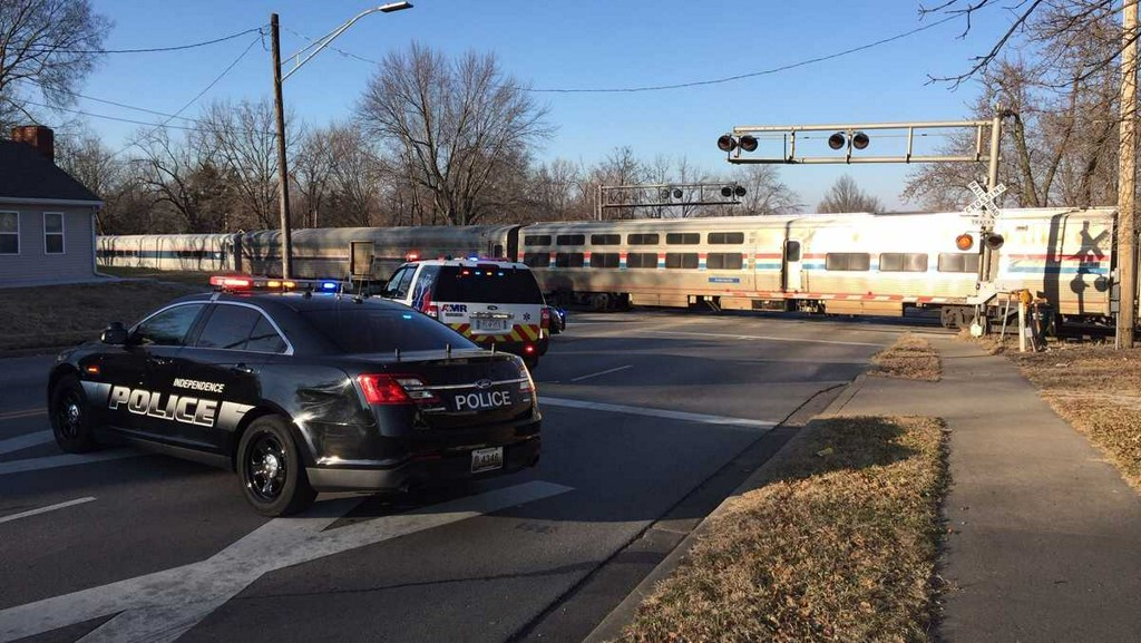 Two injured after Amtrak train strikes vehicle in Independence