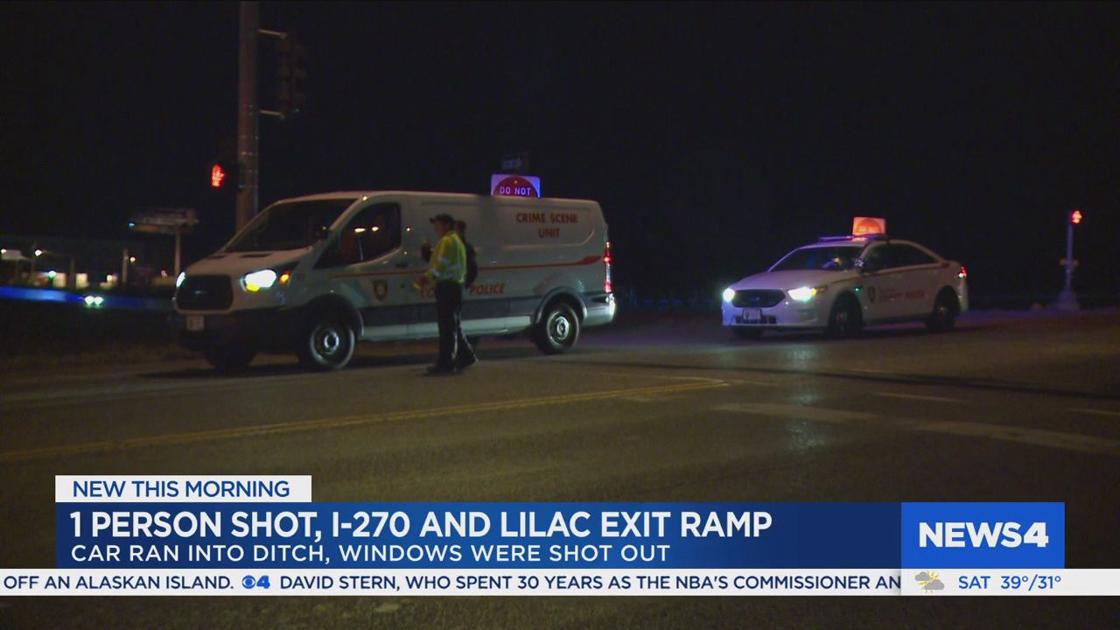 A person was found shot inside a car on the Lilac exit ramp from eastbound Interstate 270 Wednesday night.

