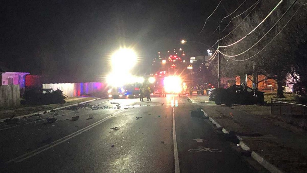 Police in Gladstone are investigating a fatal crash involving three vehicles Thursday. Police said one person died when two cars and a pickup truck collided. Two other people were hurt.