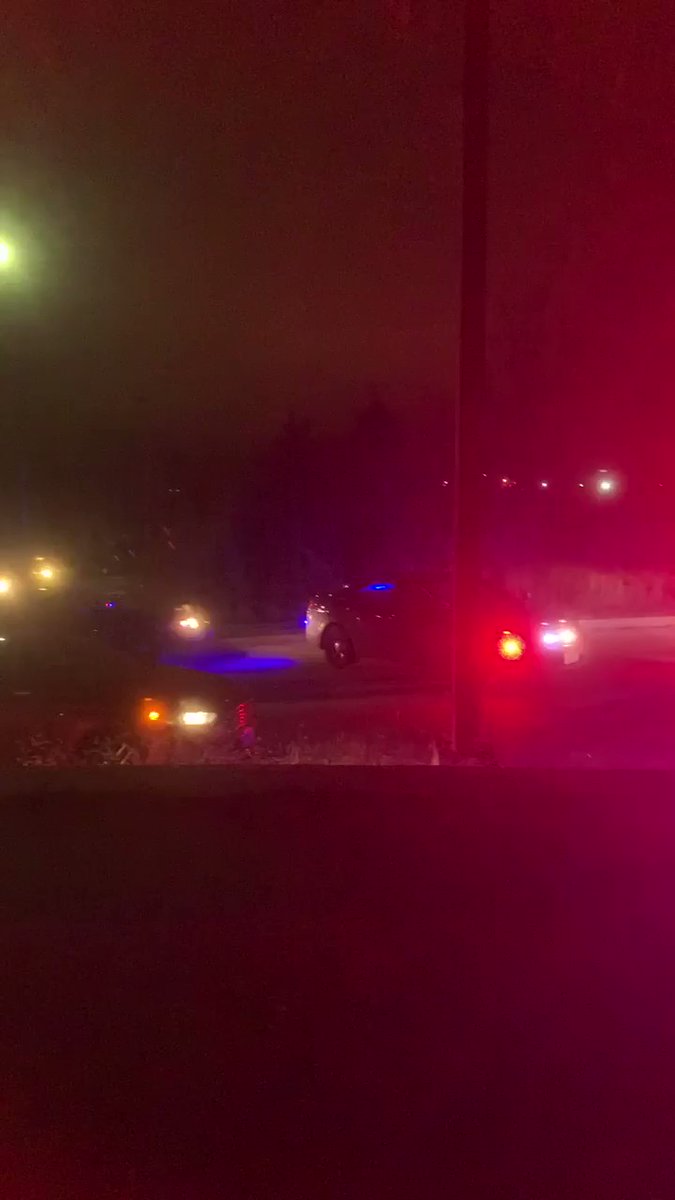 40 Highway is closed as @KCPolice work scene. These are all the witnesses who can't leave after the shooting