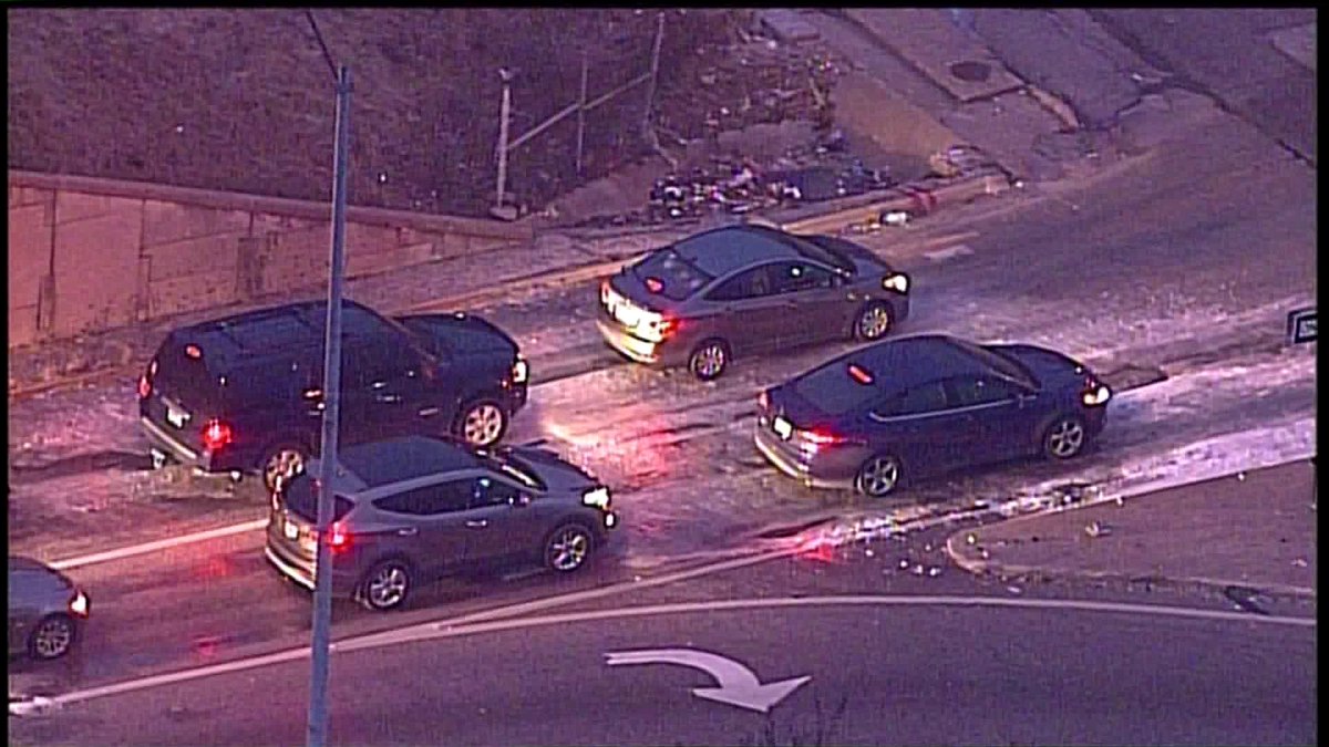 Several inches of ice reported on this ramp 170 to Airport Rd, getting reports crews investigating if a water main break might have caused this 