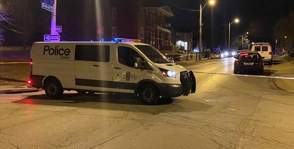 Kansas City. Early morning murder scene after reports of shooting near 10th & Brooklyn