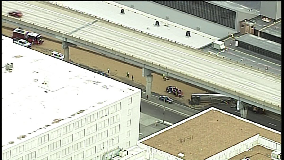 Scene of this overturned tractor trailer that has 64/40 EB closed down.. traffic being forced off at Vandeventer 
