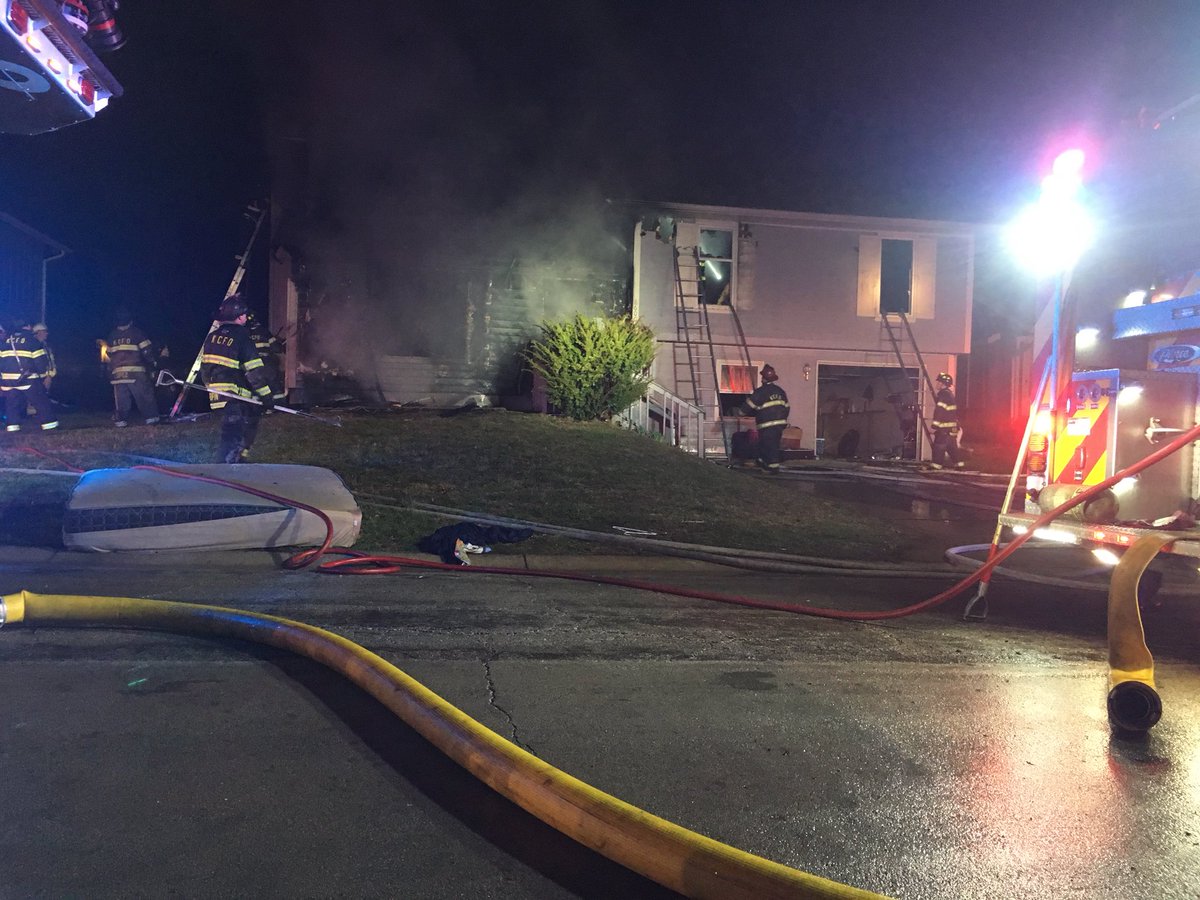 Early morning house fire on 97th near Bannister Rd - no injuries reported. KCFD states there was a fire here just last week and that's why they believe this may be suspicious. Currently under investigation