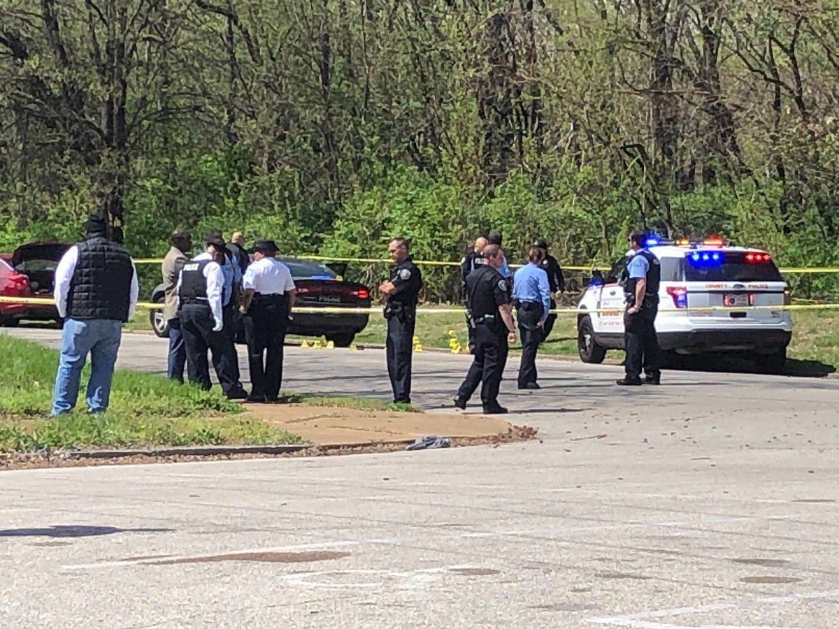 Normandy Police attempted to stop a vehicle wanted for a shooting. The vehicle fled to Adelaide near I-70. One occupant began firing at the officers who exchanged gunfire with the suspect. The suspect was taken into custody and 2 officers were treated on the scene. 