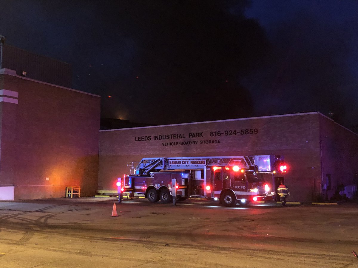 Fire crews work to put out flames at Leed's Industrial Park (former GM plant). Firefighters tell the layout and size of the building complicates the job. They estimate it'll be a few hours before they can get the fire out