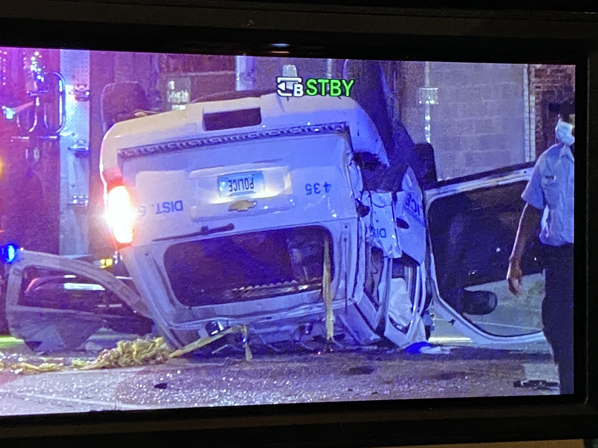 A police cruiser flipped over along Martin Luther King. An eyewitness  tells that a male and female officer were involved. We are waiting the status of their conditions