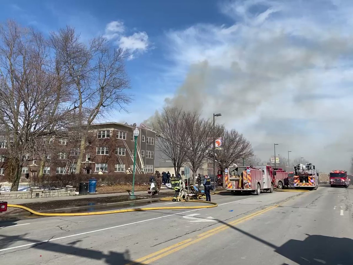 Independence Blvd & Chestnut Tfwy for a 2nd Alarm. Crews currently working at three-story apartment building. Primary searches are underway.