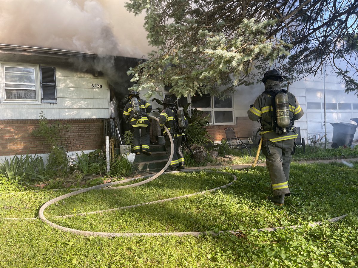 At 7:30 this morning we received a report of a house fire in the 6100 block of Lane Ave.   Crews responding were able to see smoke in the distance and ordered a working fire response. When crews arrived on scene heavy smoke and fire was showing.   Two small were deployed