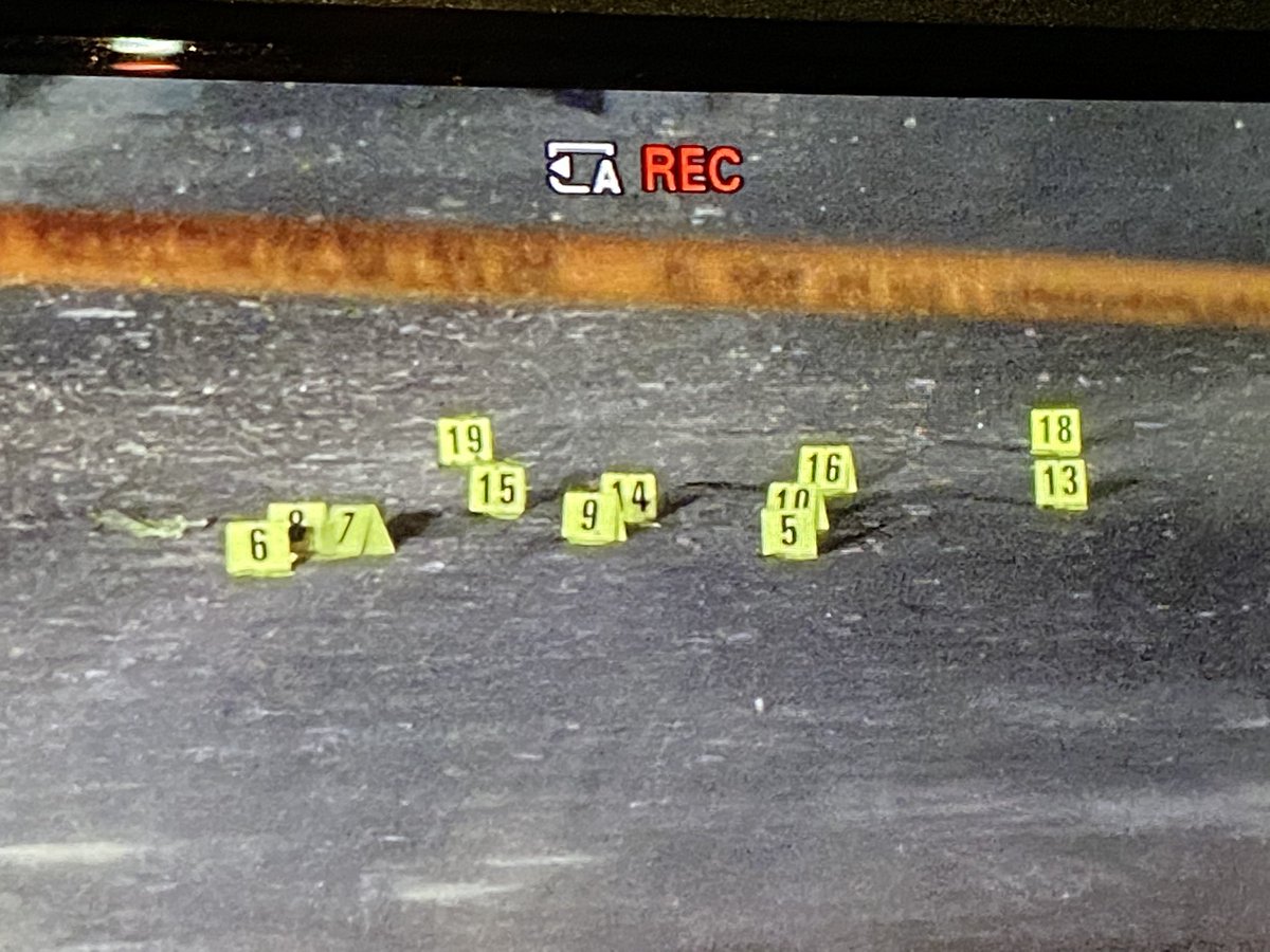 A shooting report on Wilborn, in JENNINGS. The rear window smashed out of a four door vehicle. About 20 evidence markers down.    