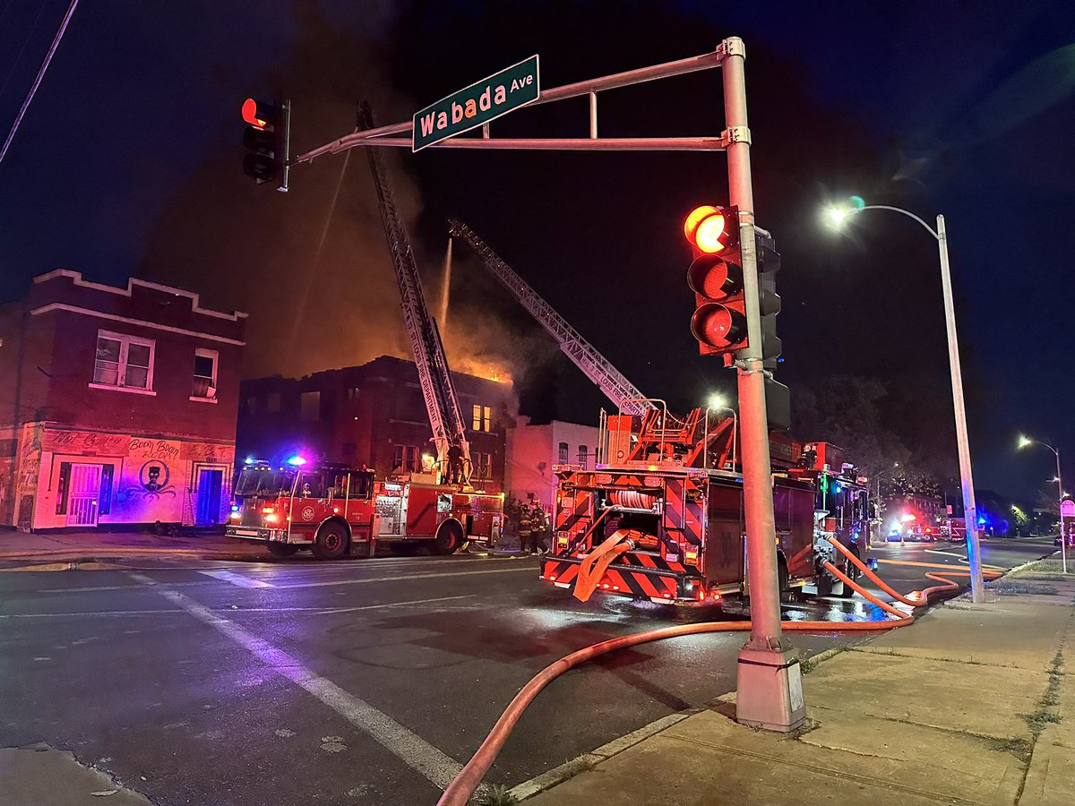 Fire in a two-story vacant apartment building on Union Blvd at Wabada Ave. St. Louis Fire says the building is unstable. There are no injuries reported.