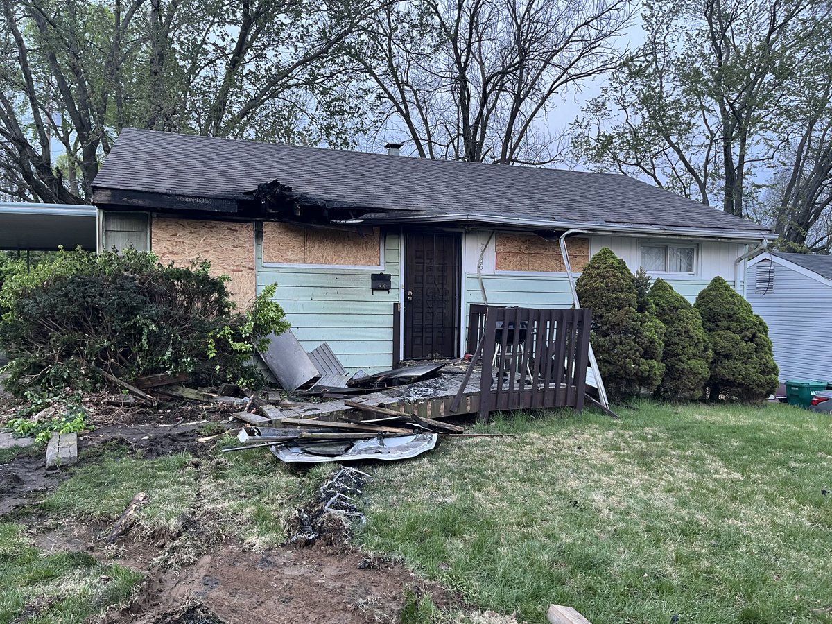 Home on Ellington Dr. near Bermuda Dr. in Normandy. Home sustaining significant damage after school bus catches fire then crashes into home. Fortunately no serious injuries reported. Bus was from Lift for Life Academy- no kids on board/driver jumped off bus