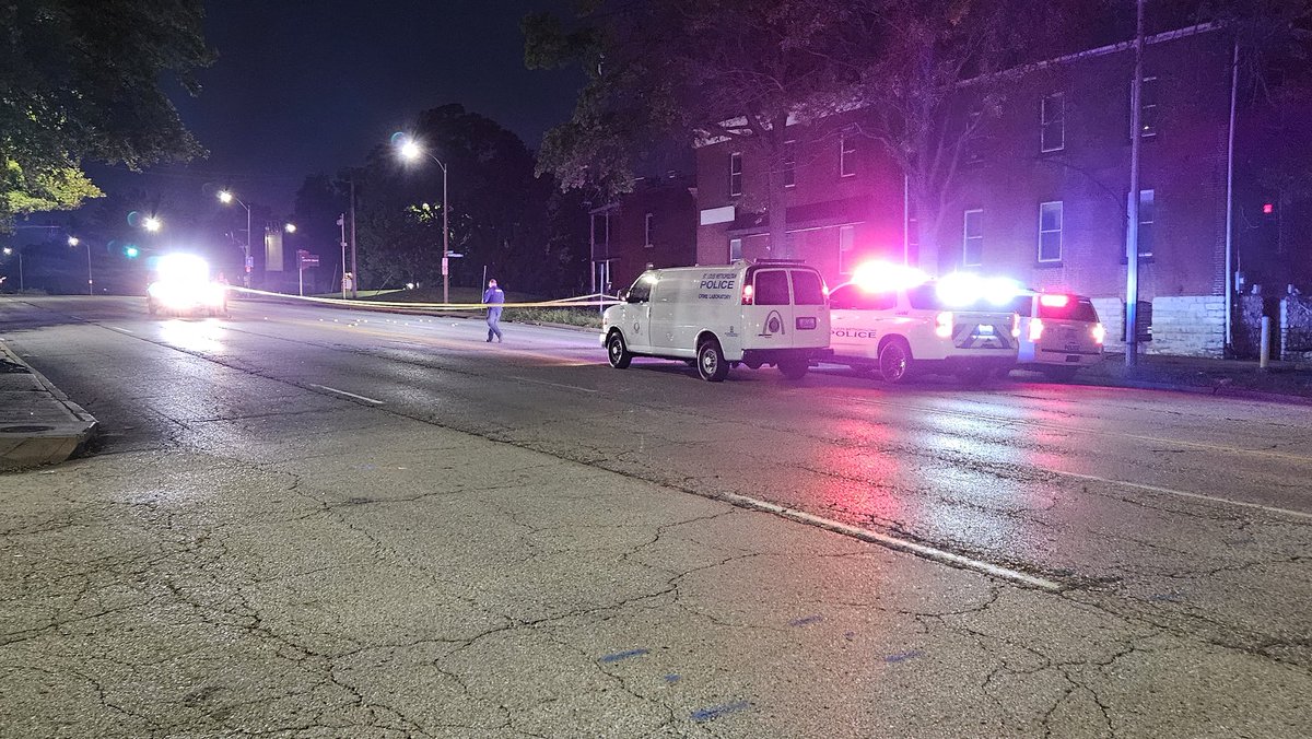 St. Louis MPD investigating a scene on South Jefferson Ave. where two men were shot early Monday morning