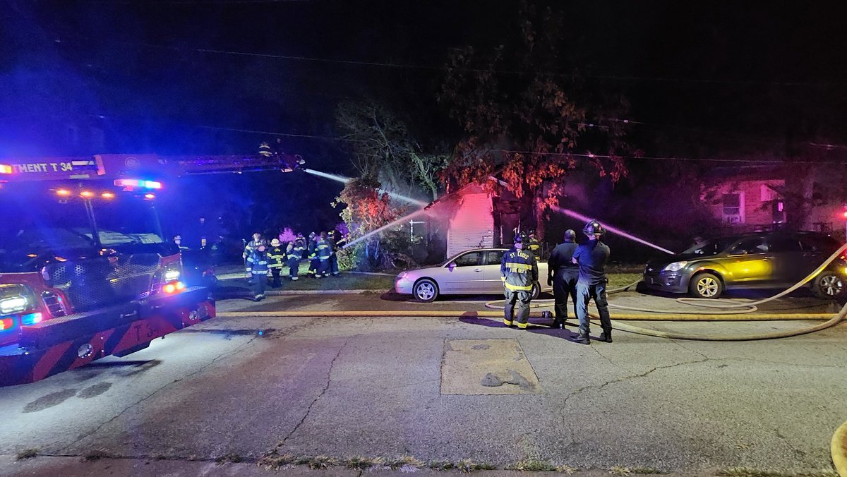 St. Louis firefighters battling a fire in a vacant building in the 6900 block of Pennsylvania in south St. Louis. No injuries reported