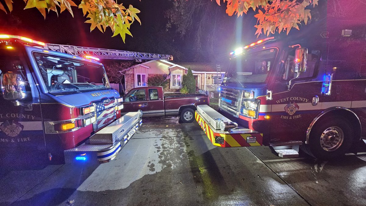 West County EMS & Fire with assistance of other area departments on tbecscene of a first alarm house fire in Ballwin.This is the 700 block of Barham Down Drive. There are no injuries reported at this time