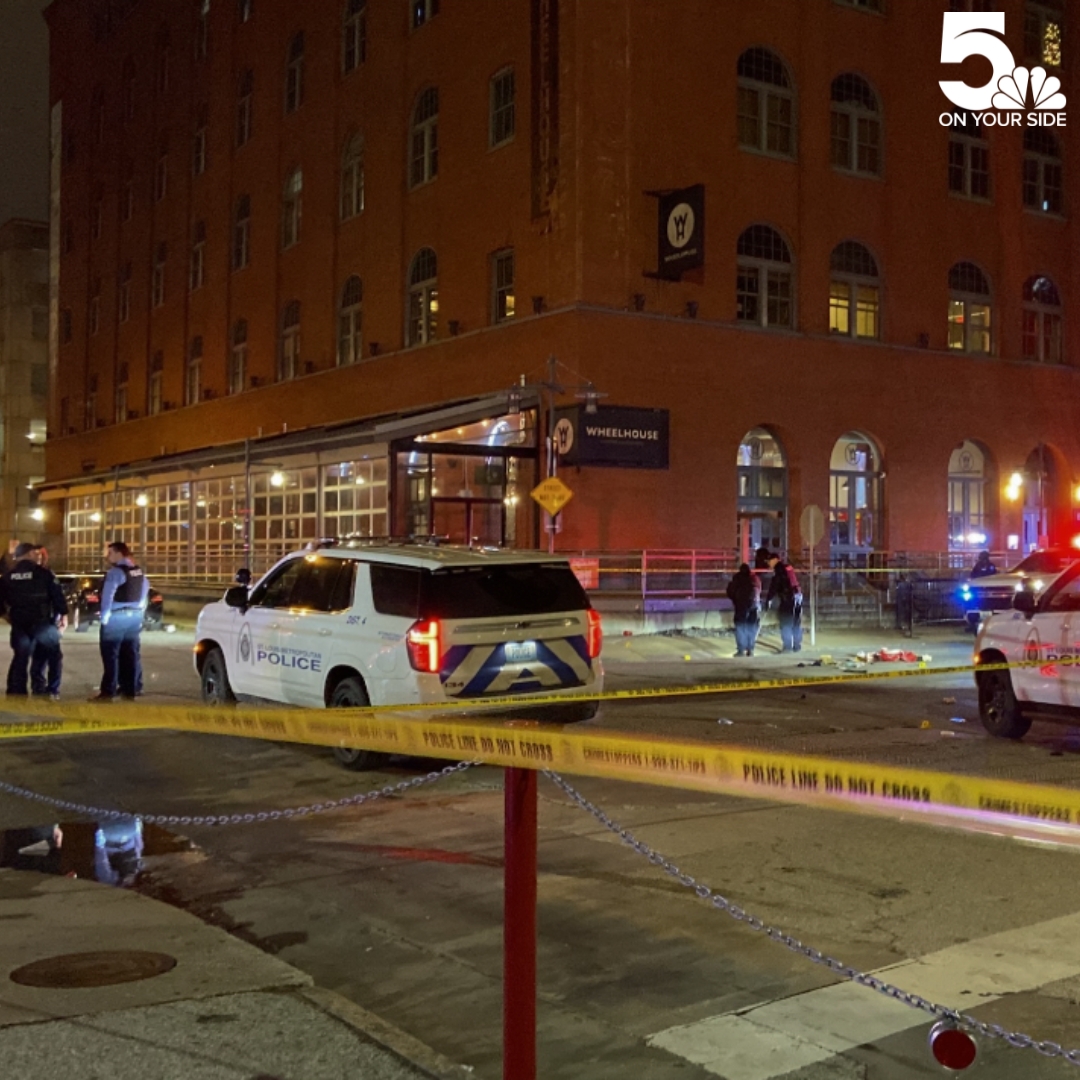 A security guard shot and killed a man early New Year's Day while trying to break up a large fight outside of a downtown St. Louis bar
