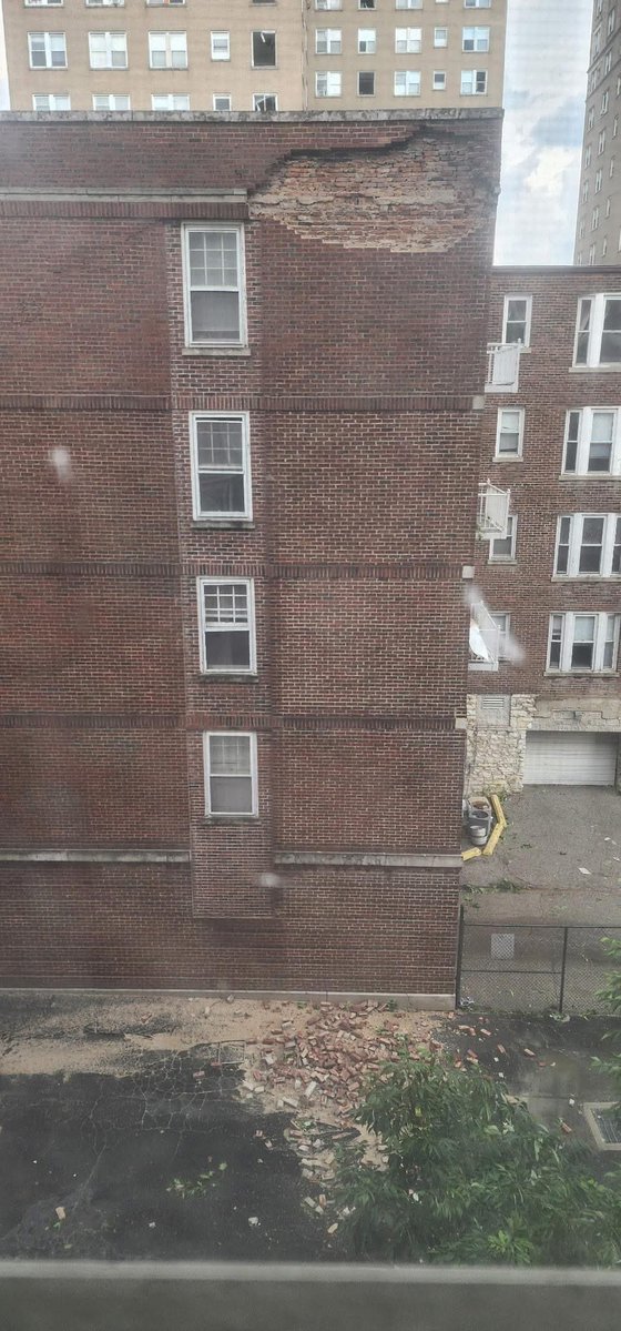 Downtown St. Louis damage. 