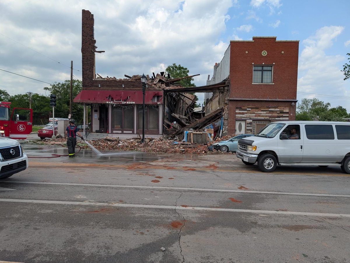 Downtown St. Louis damage. 