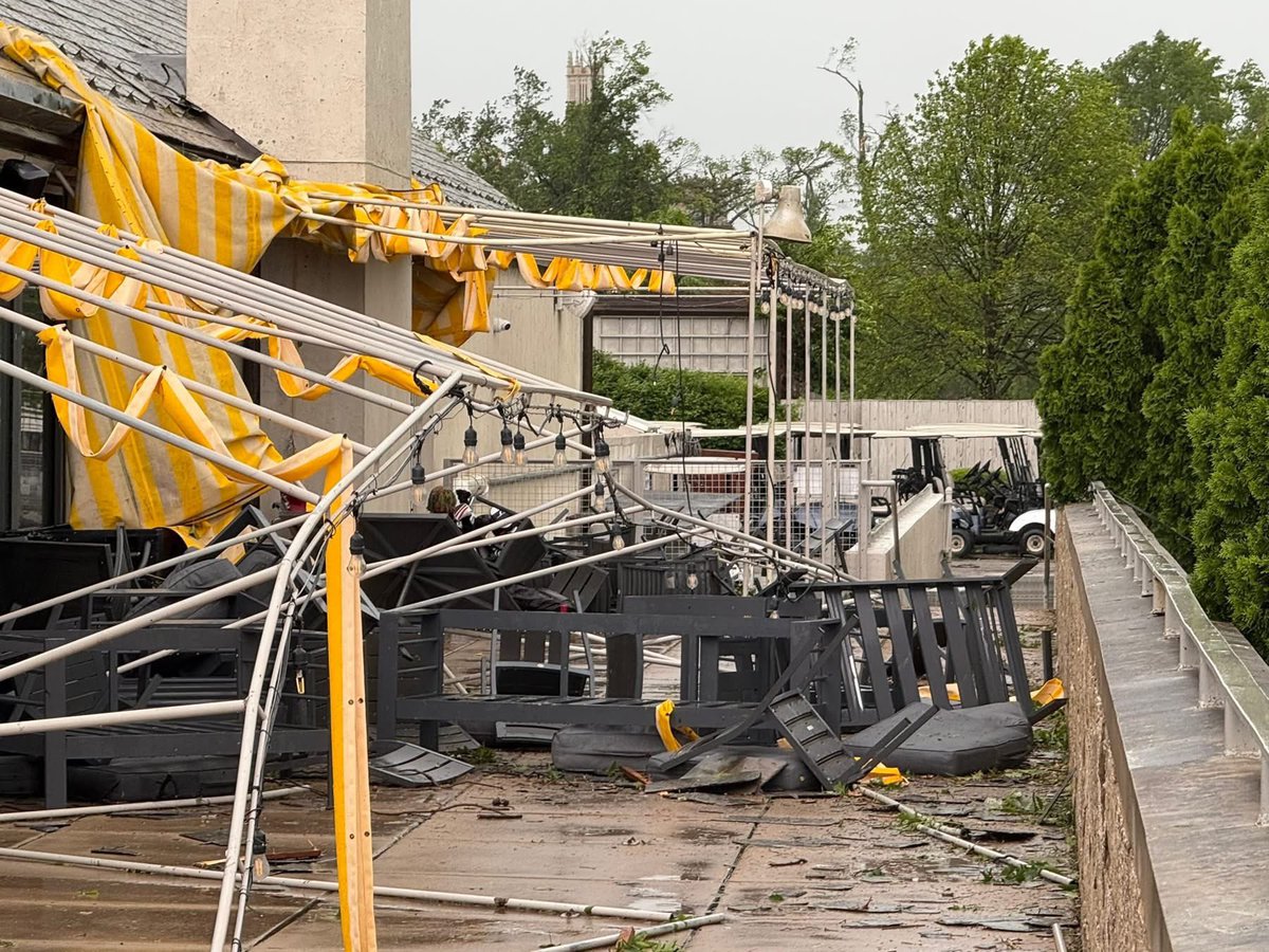 Tornado damage at Forest Park Golf Course in St. Louis. 