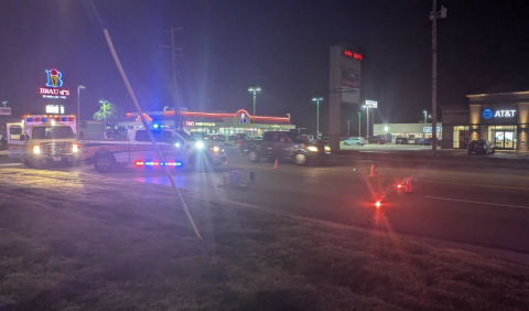 A pedestrian was struck and killed along N. Kansas Expressway Tuesday night