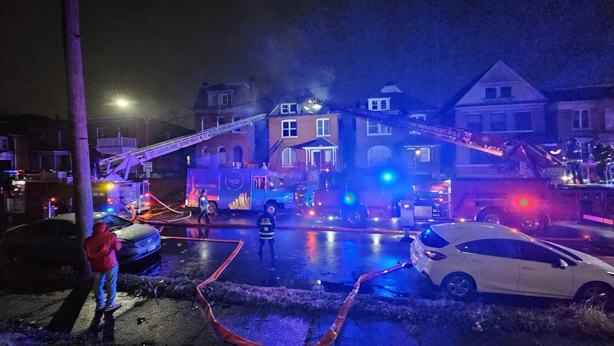 St. Louis firefighters on the scene of a first alarm fire in the 5200 block of Minerva Nobody home at the time of the fire. Fire department said the building appeared to be under construction at the time. No injuries have been reported